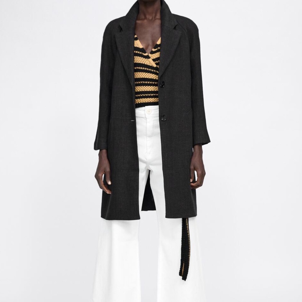 Zara Gray Coat With Pockets